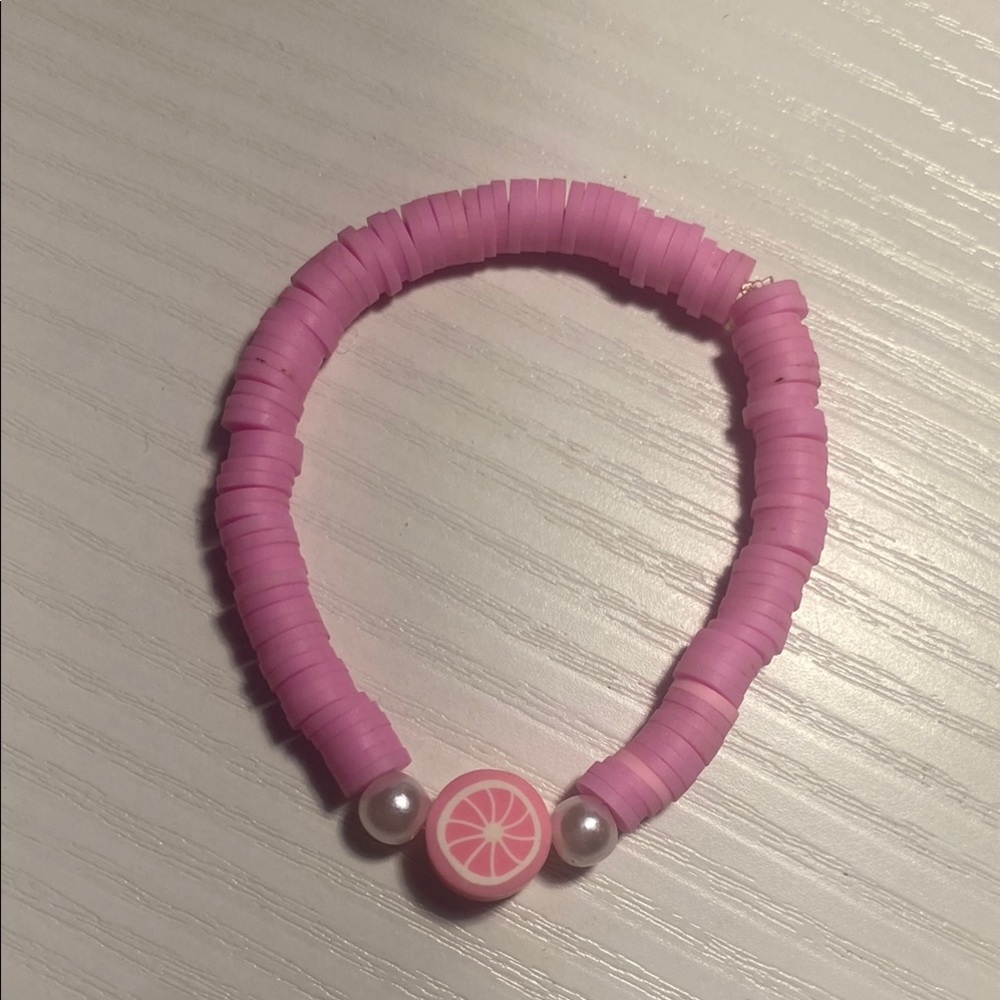 Pink Beaded Bracelet with Pearl Accents